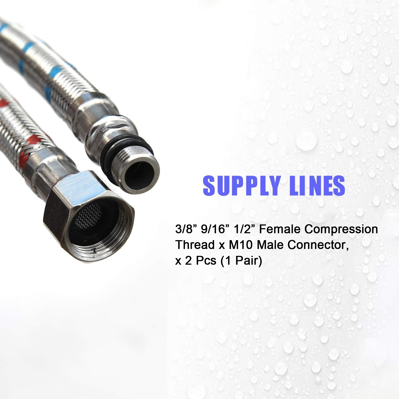 2 Piece 24-Inch Long Faucet Co - Flexible Hose Braided incelemesi ve fiyatı