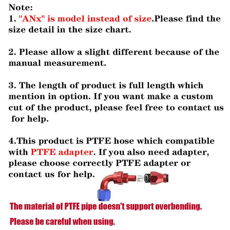 1M/2M/3M/5M AN3 AN4 AN6 AN8 AN - Ptfe Tape Thread incelemesi ve fiyatı
