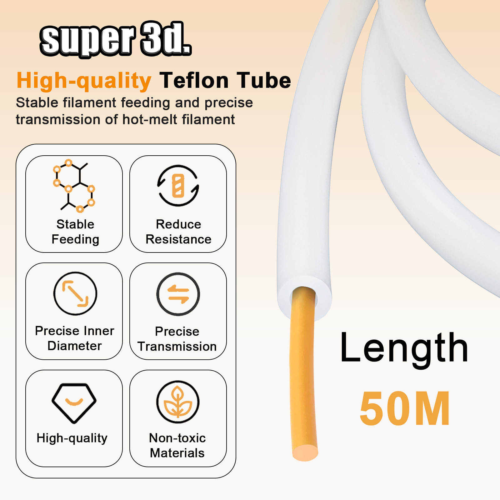 1/2/50M Bambu Lab PTFE Tube ID - Ptfe Tape Thread incelemesi ve fiyatı
