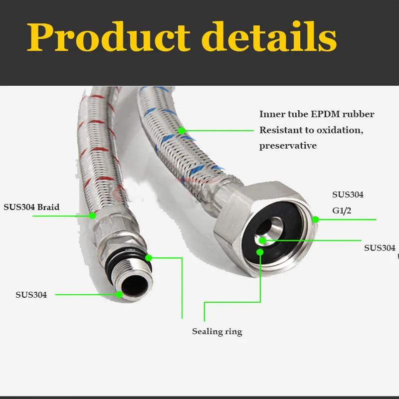 2 Pack 60cm Stainless Steel Ho - Flexible Hose Braided incelemesi ve fiyatı