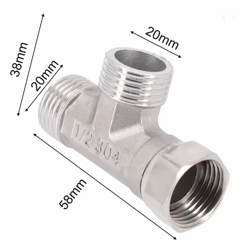 Stainless Steel T Adapter G1/  - Shower Valve Cartridge incelemesi ve fiyatı
