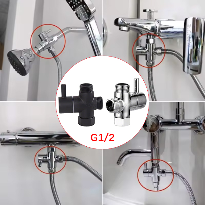 Black Silver 3 Way T-Adapter D - Shower Valve Cartridge incelemesi ve fiyatı